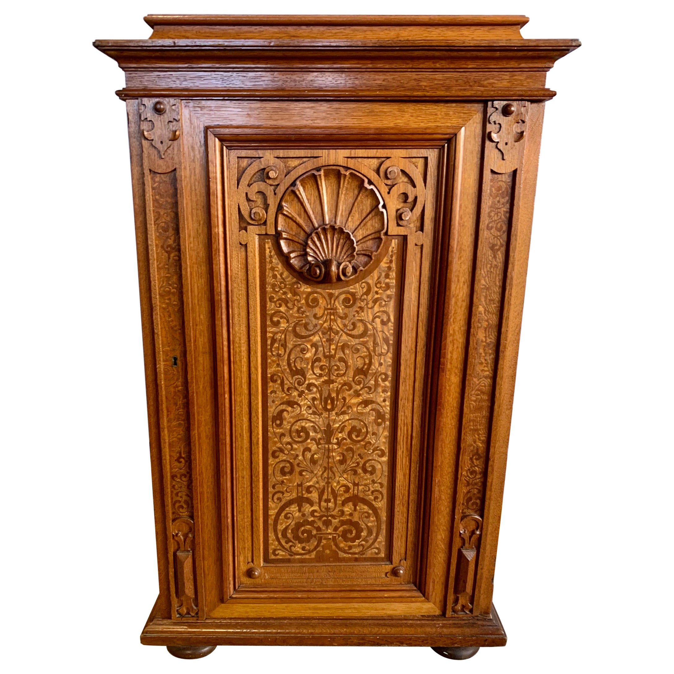 Drexel Furniture Mahogany Inlay Silverware Chest on Legs at 1stDibs