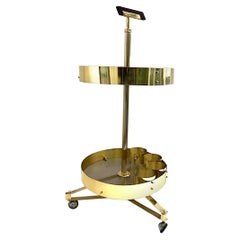 Italienischer Barwagen aus Messing und Glas aus den 1950er Jahren