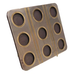 Brushed Steel and Brass Pictures Frame, French, Circa 1970