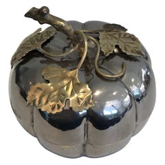 Versilberter und messingfarbener Pumpkin-Eiskübel, Französisch, markiert Gallia, um 1970