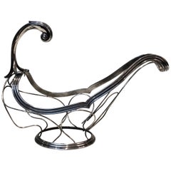 Silberner Silbermetallflaschenhalter, Französisch, um 1930