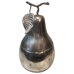 Silver Plated Pear Ice Bucket 'a Bit Damaged', Italy, Circa 1970