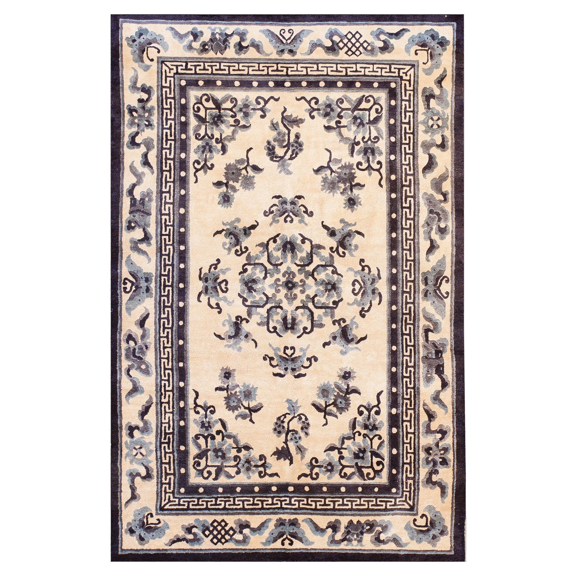 Antique Chinese Silk Rug For Sale