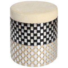 Pouf Vesta nero e oro