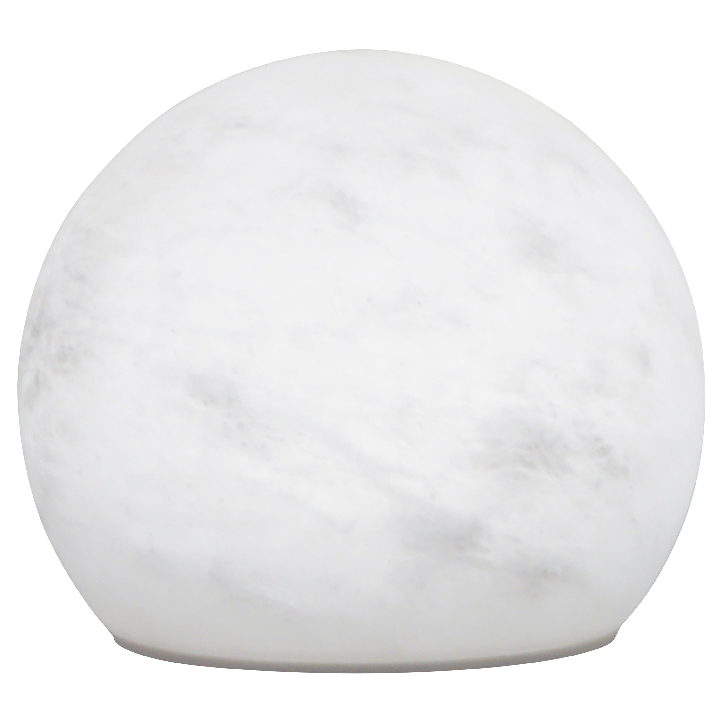 Maßgeschneiderte italienische minimalistische weiße Alabaster-Mond-Schreibtisch-/Schreibtischlampe