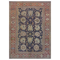 Late 19th Century Wool Sultanabad Rug Handwoven in West Persia