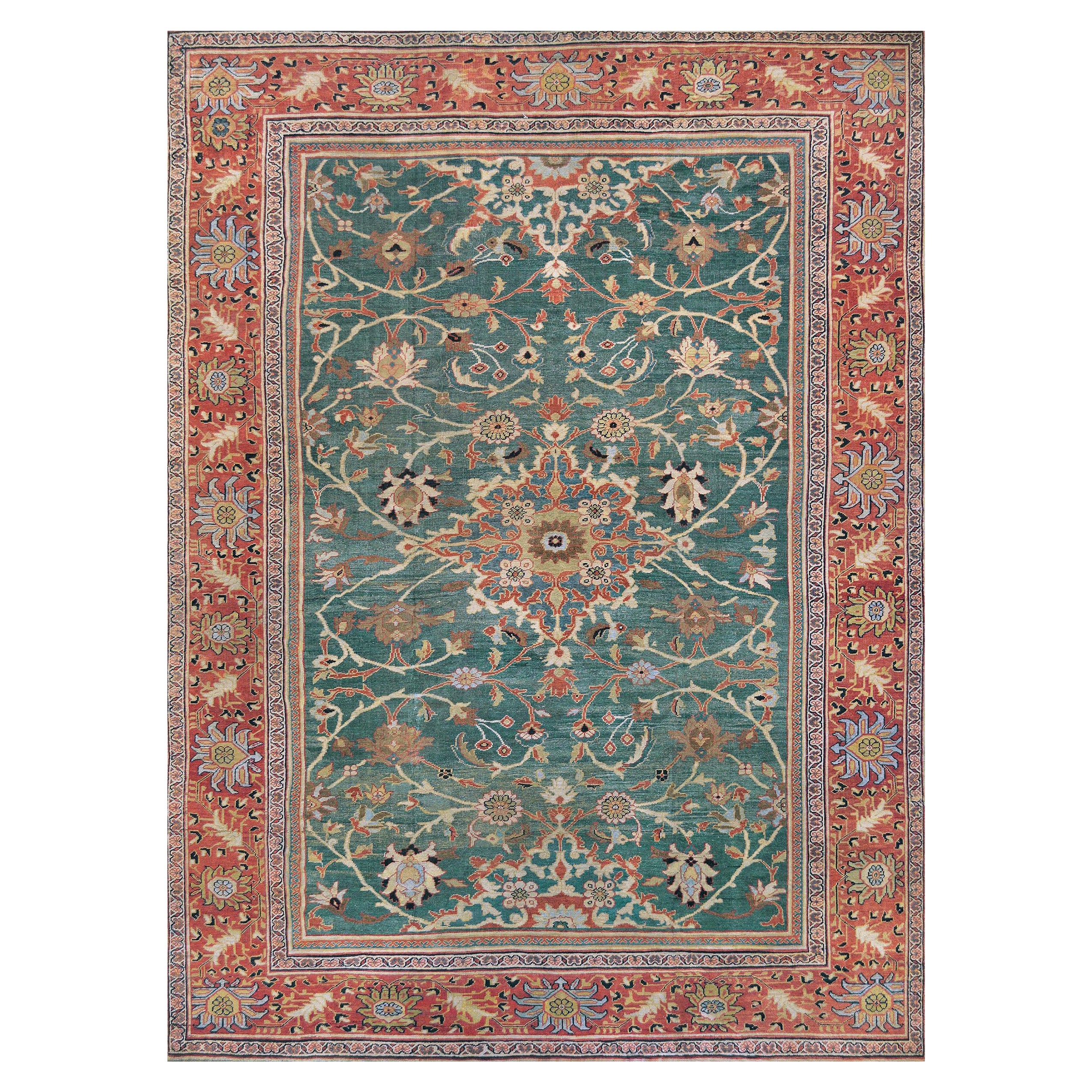 Late 19th Century Handwoven Wool Persian Sultanabad