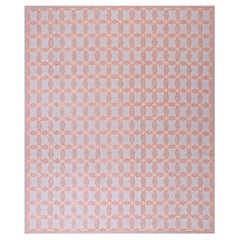 Contemporary Handwoven Needlepoint Flat Weave Carpet 6' x 9' 