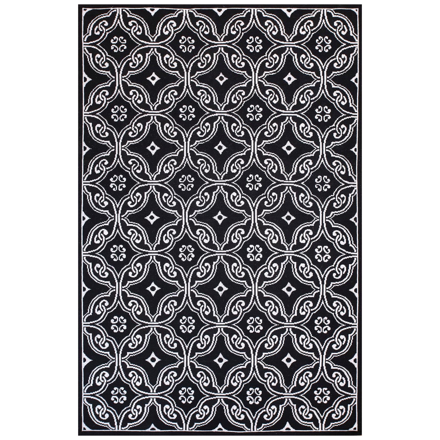 Handwoven Needlepoint Flat Weave Carpet 6' 0" x 9' 0"