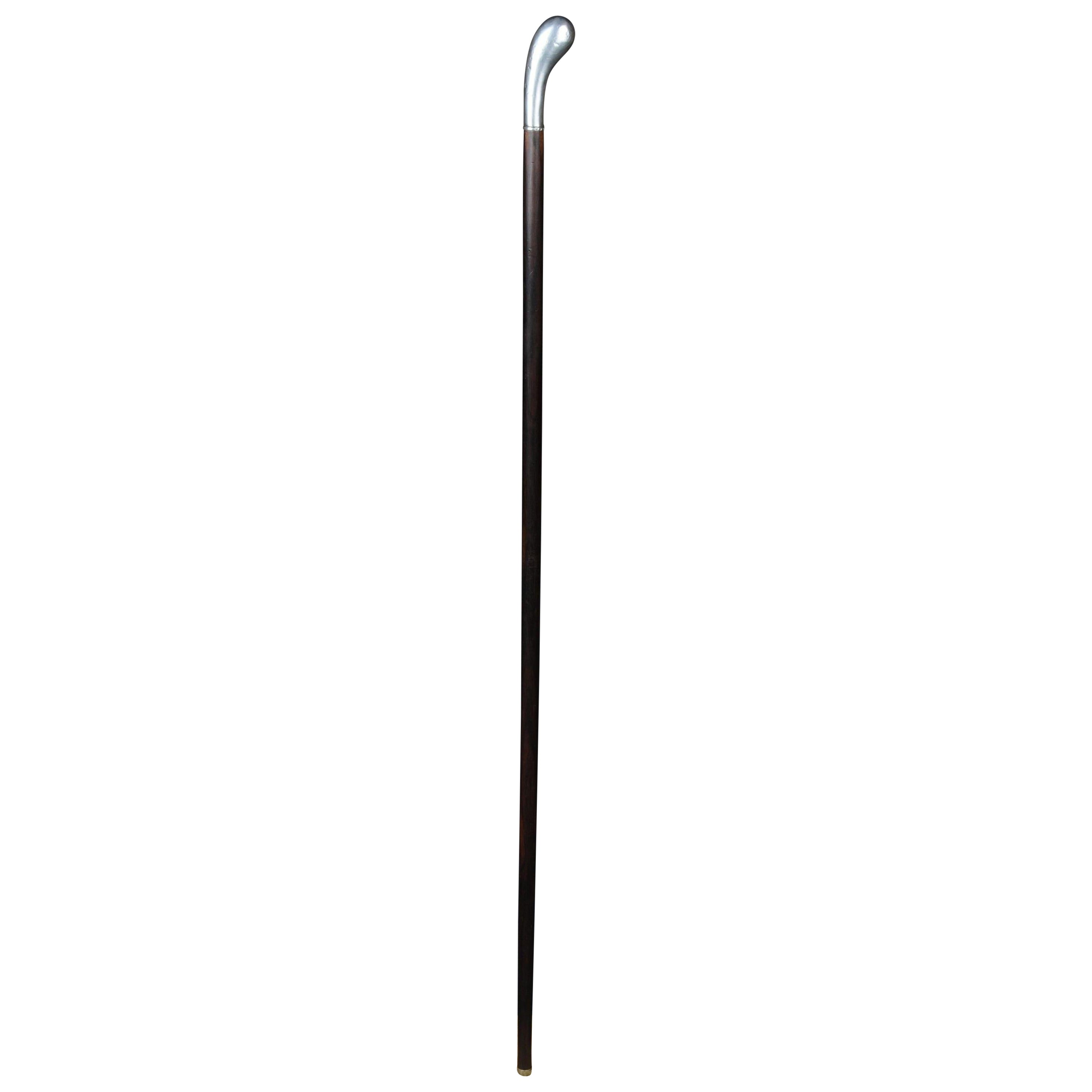 Walking Stick, Deutschland, ebonisiert mit silbernem Griff, um 1910