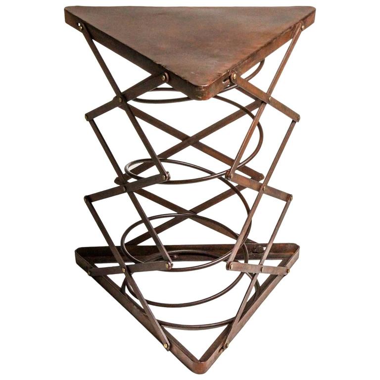 Triangular Metal Side Table For Sale at 1stdibs