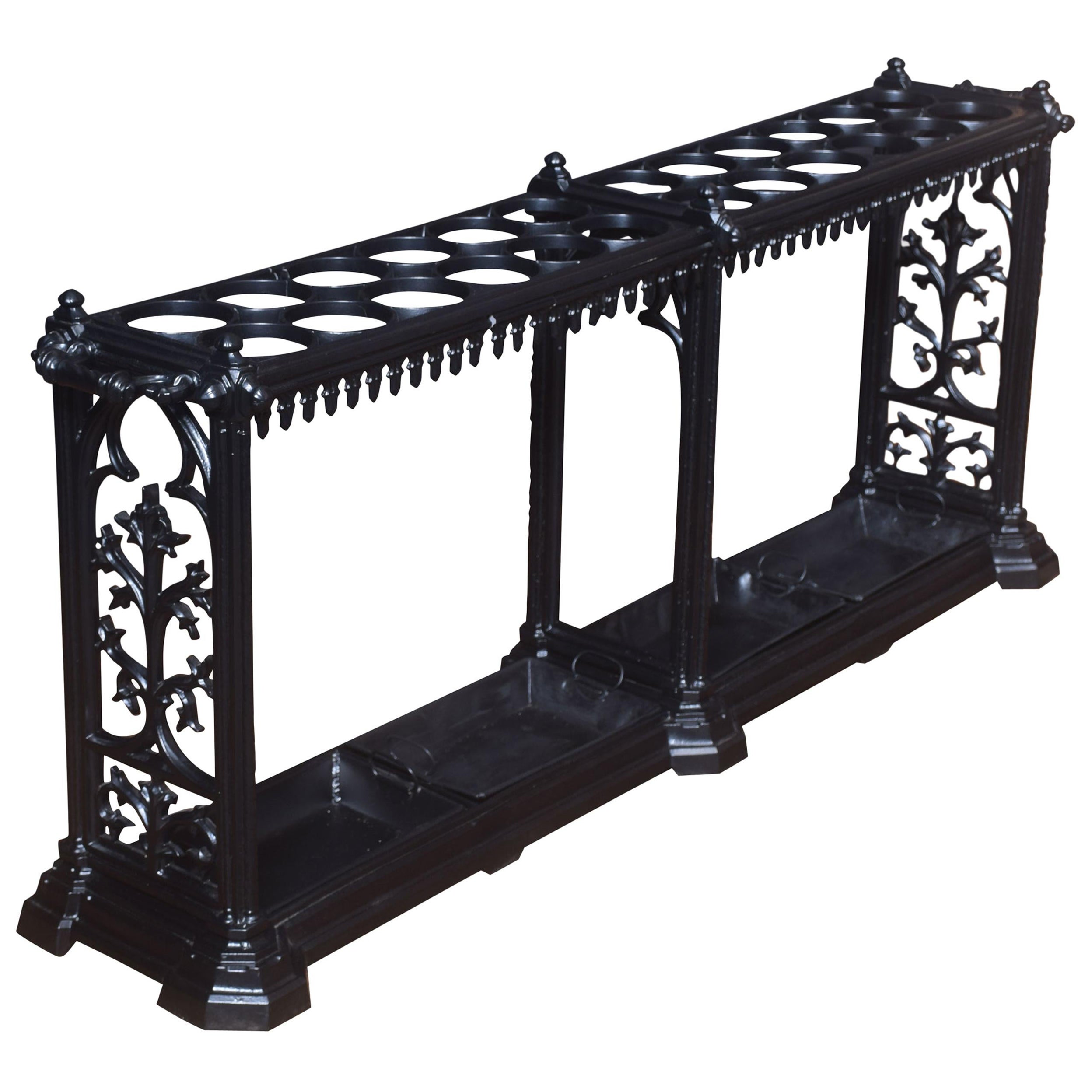 Cast Iron Twenty-Four Ring Umbrella Stand For Sale