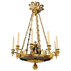 19th Century Magnificent Antique French Empire Style Ormolu Bronze Chandelier
