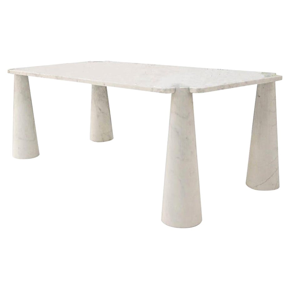 Angelo Mangiarotti Carrara Marble "Eros" for Skyper Dining Italian Table