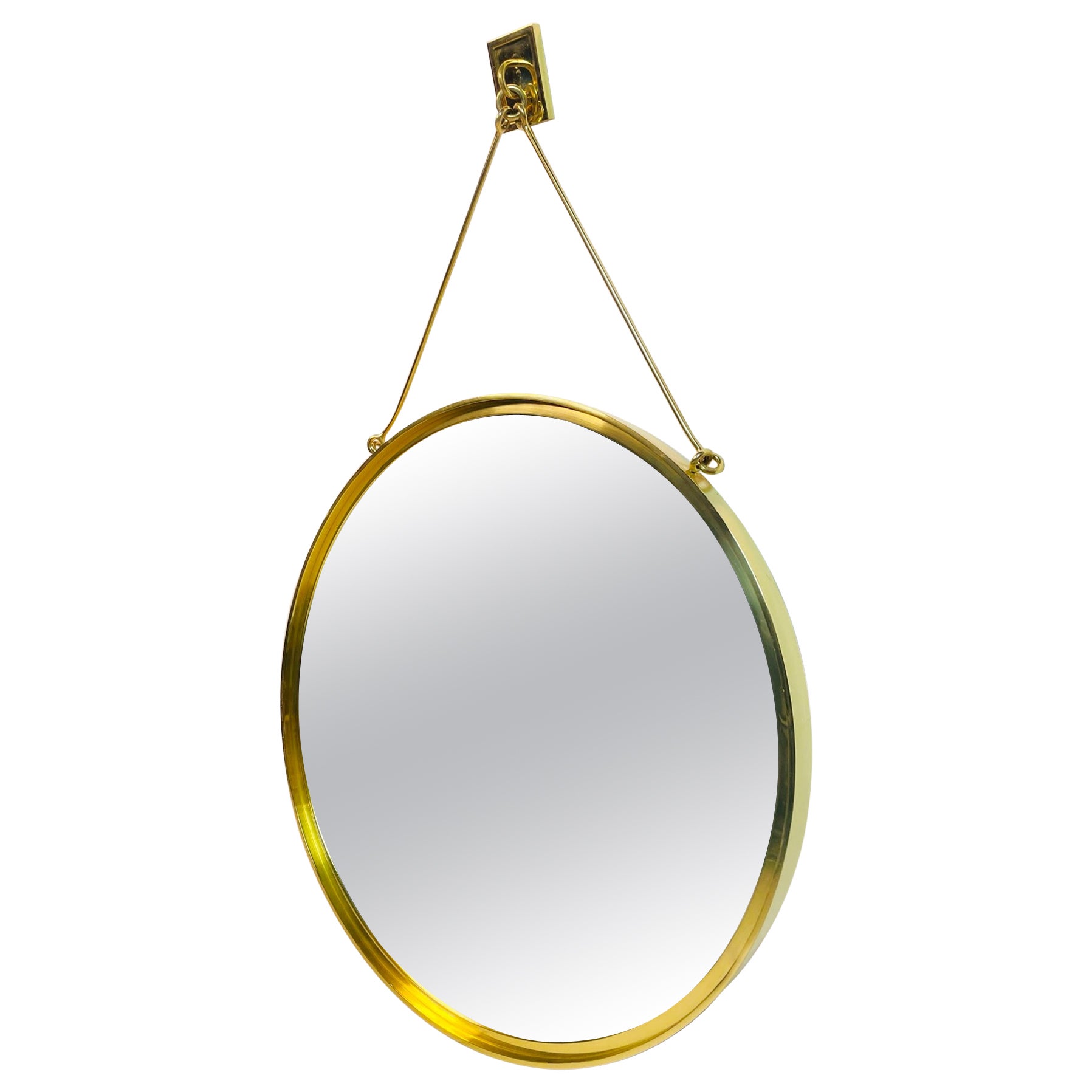 Contemporary Wall Mounted Brass Mirror