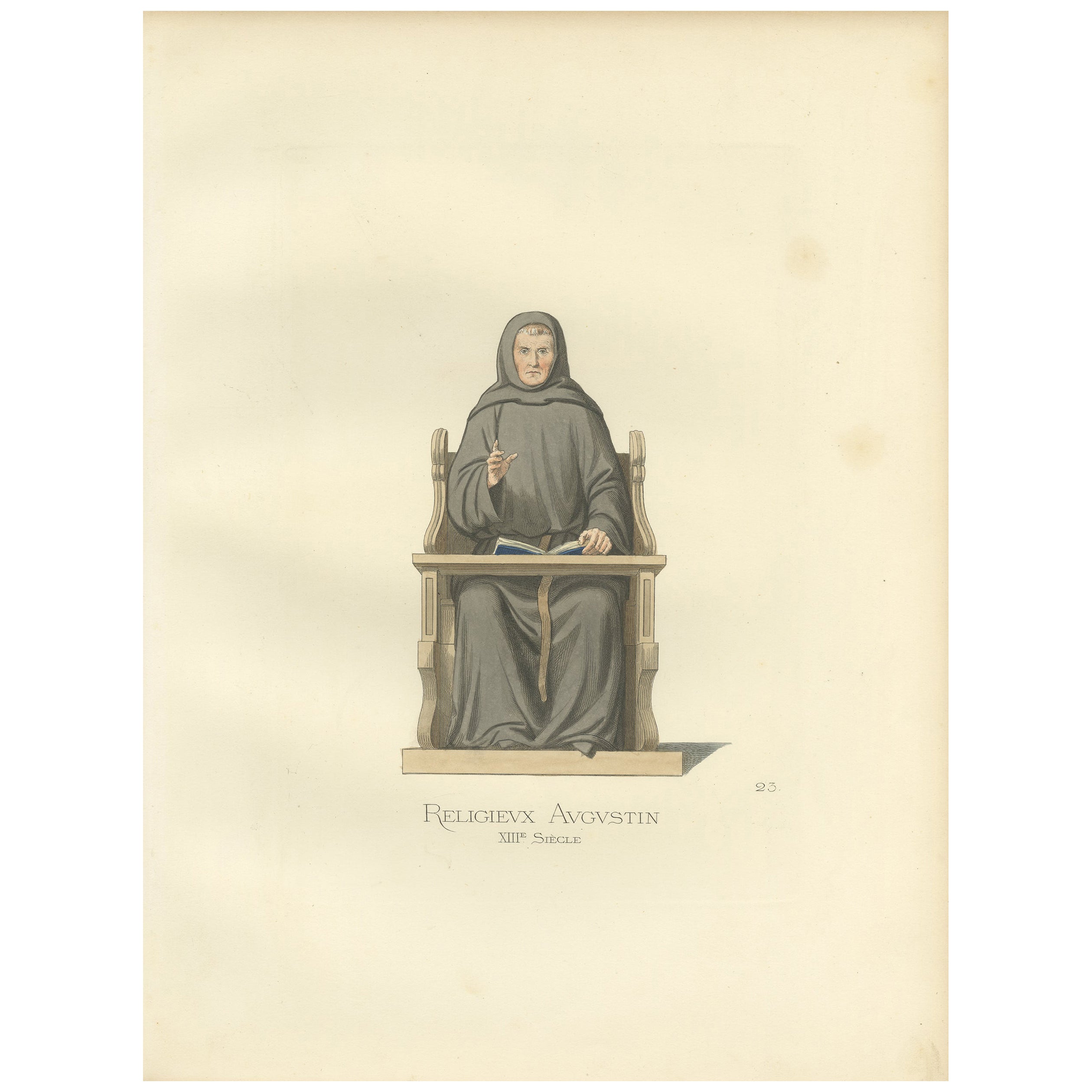 Antique Print of Boniface III, Margrave of Tuscany, by Bonnard '1860