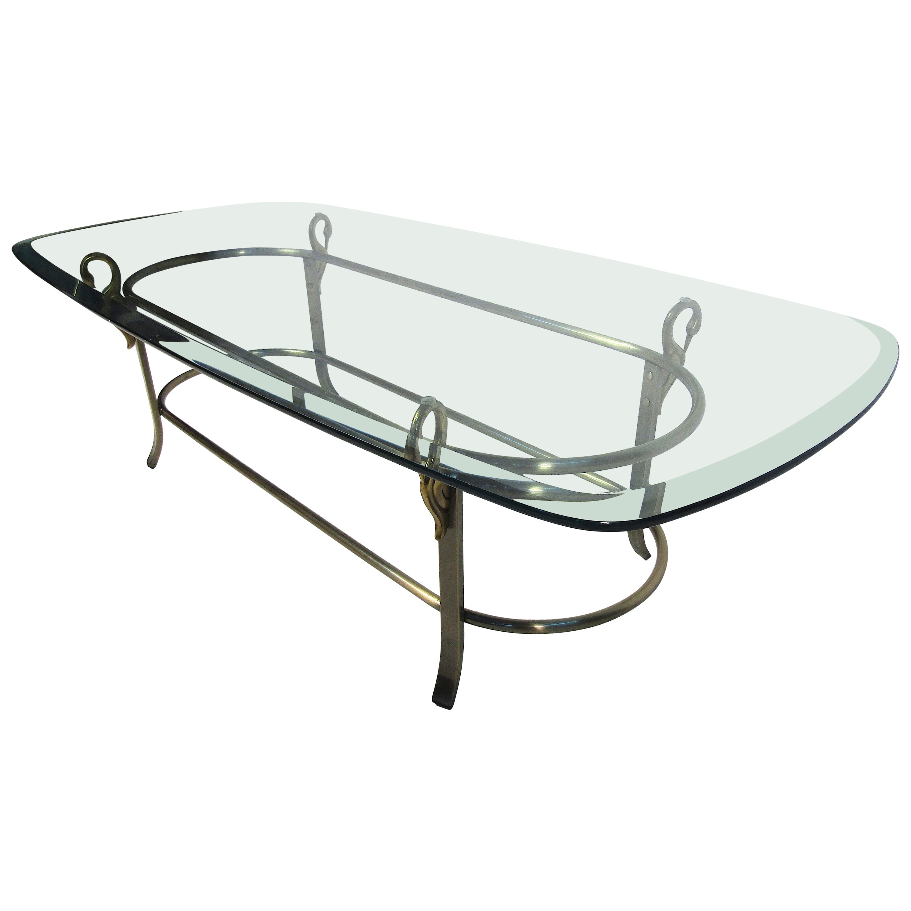 Brass, Lucite and Glass "Golf" Themed Coffee Table at 1stDibs