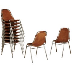 Set of 12 / 10 / 8 'Les Arcs' Chairs Selected by Charlotte Perriand, 1970s