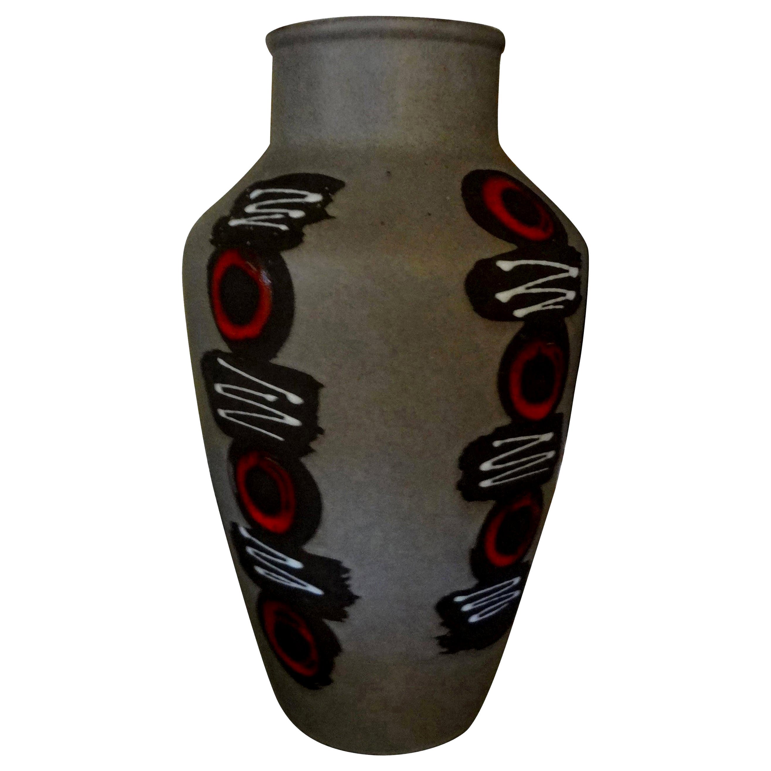 Vase en poterie émaillée d'Allemagne de l'Ouest
