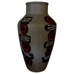 Vintage West German Glazed Pottery Vase