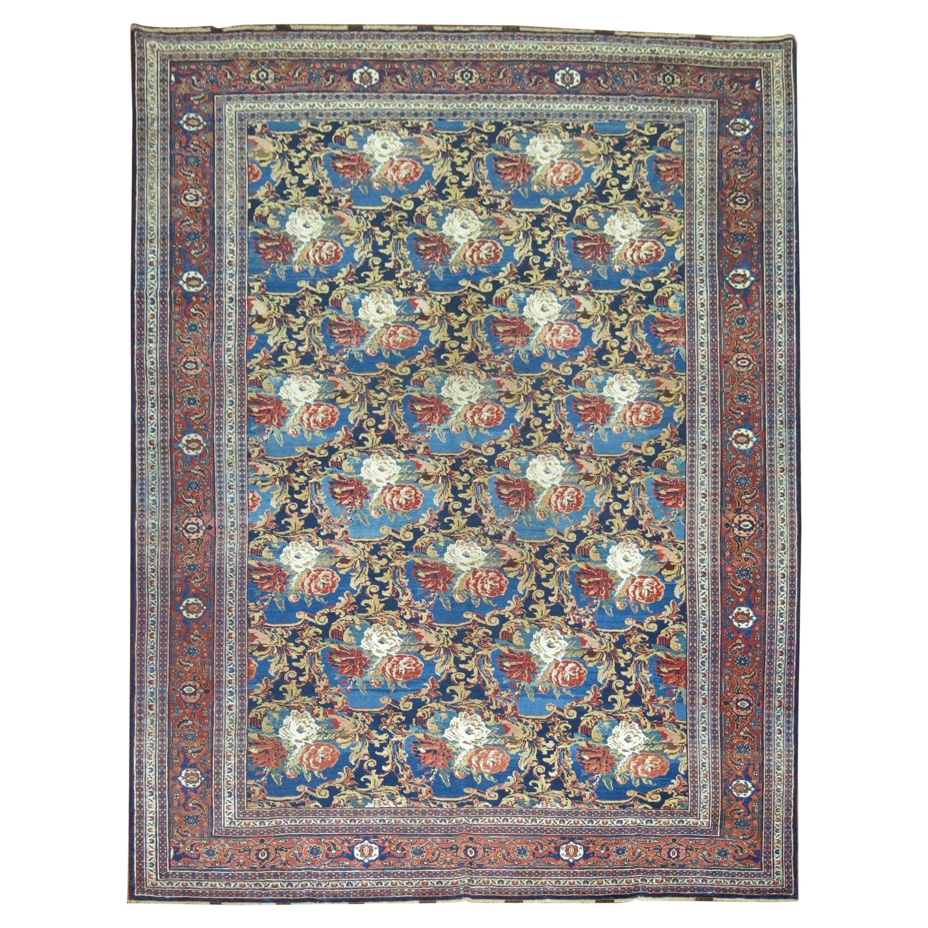 Zabihi Collection Traditional Persian Bidjar Floral Rug