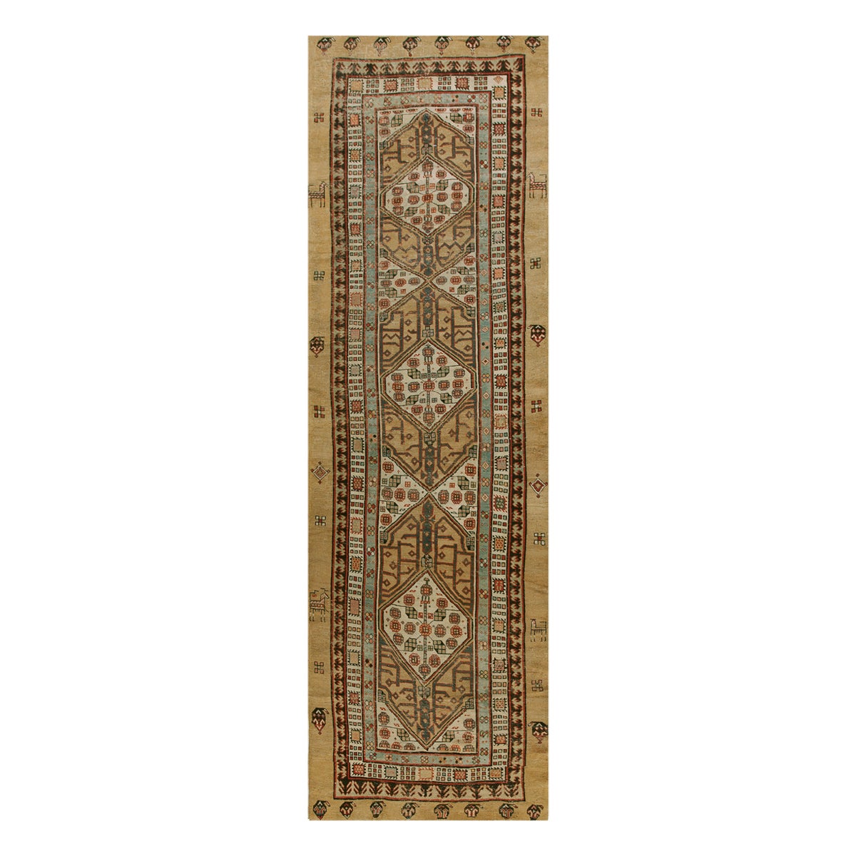 Persischer Serab-Läufer-Teppich aus dem späten 19. Jahrhundert (3'8" x 12'3" - 112 x 373)
