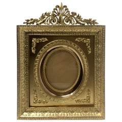 Antique French Bronze D'Oré Desktop Picture Frame, circa 1890