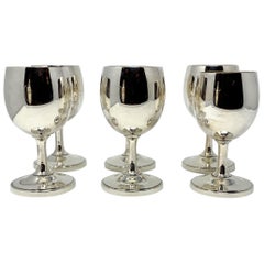 Ensemble de 6 verres à vin ou à cordial en argent sterling de succession américain, vers les années 1930