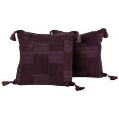 Plum Color Cushions with Tassels
