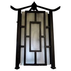 French Wrought Iron Chinese Chippendale Style Pagoda Lantern