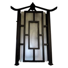 Chinesische Pagodenlaterne aus Schmiedeeisen im Chippendale-Stil aus Schmiedeeisen
