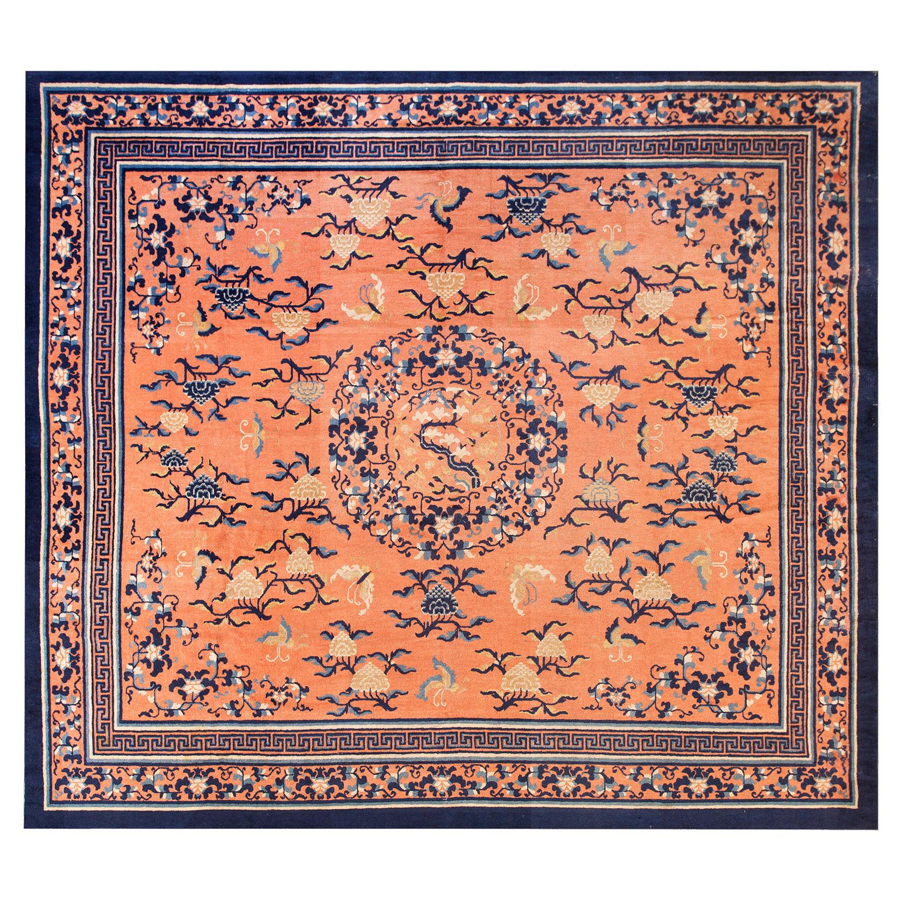 Early 19th Century Chinese Ningxia Carpet ( 10 8" x 12' - 325 x 365 ) For Sale