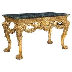 Imposing Victorian Giltwood Console Table in the Manner of William Kent