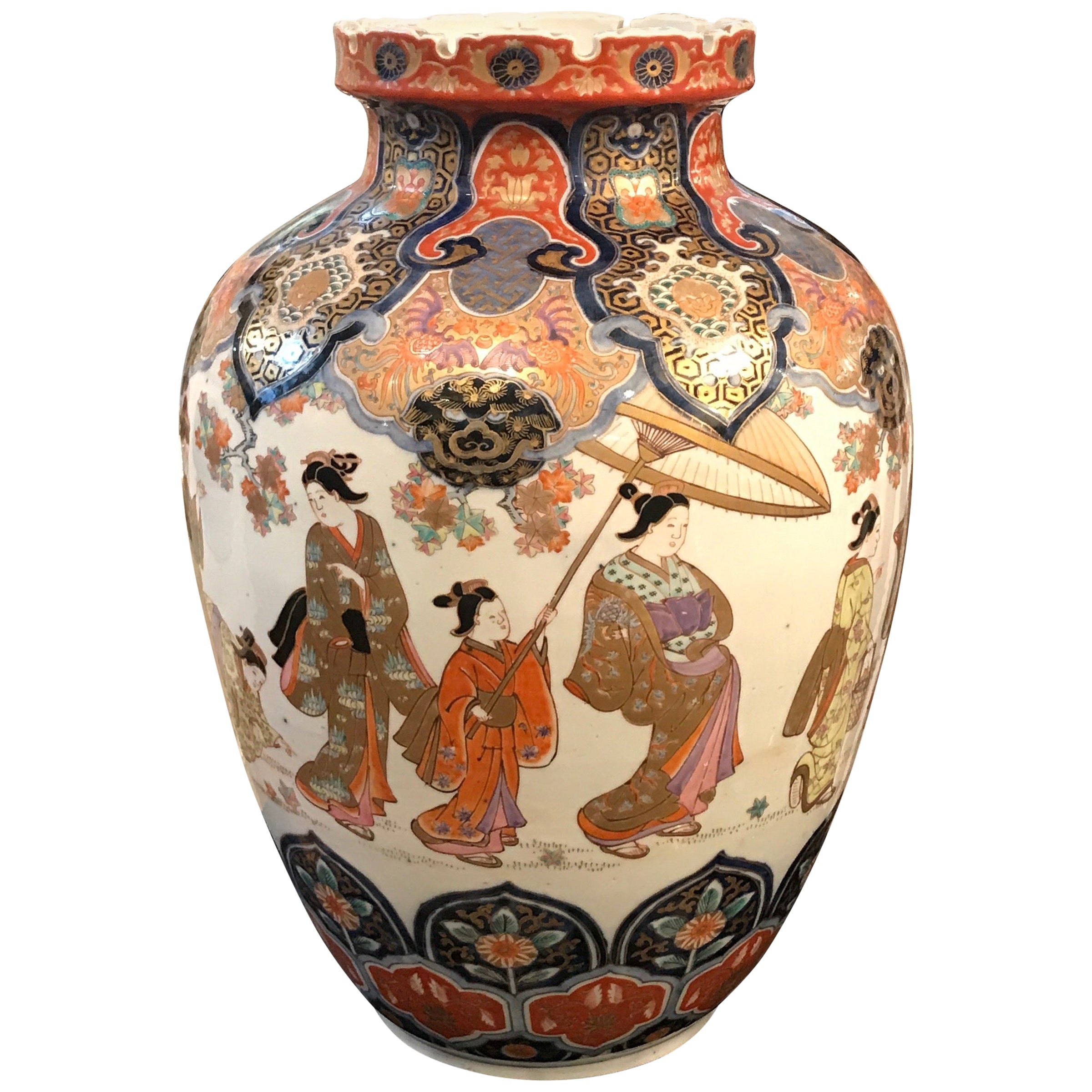 Pair of Signed Imari Vases, 19th Century For Sale at 1stDibs