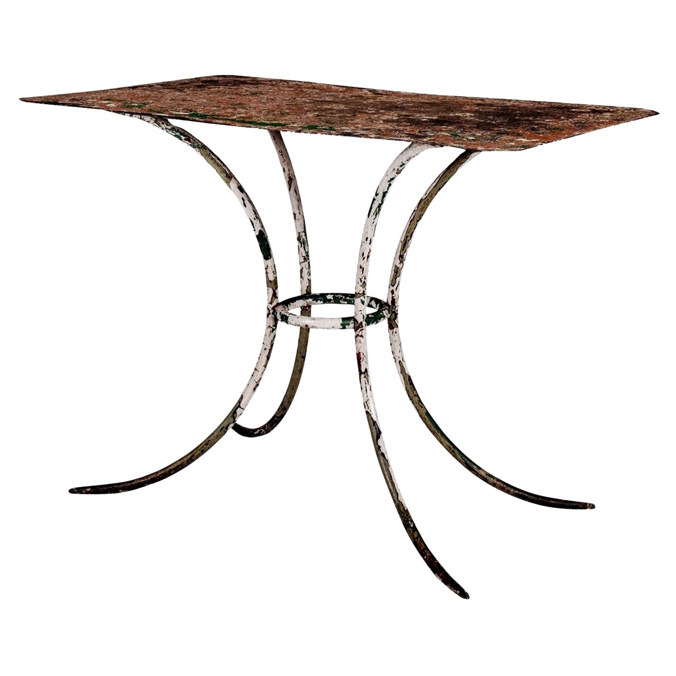 Painted Iron Garden Table from France