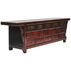 Antique 19th Century Chinese Altar Elmwood Sideboard