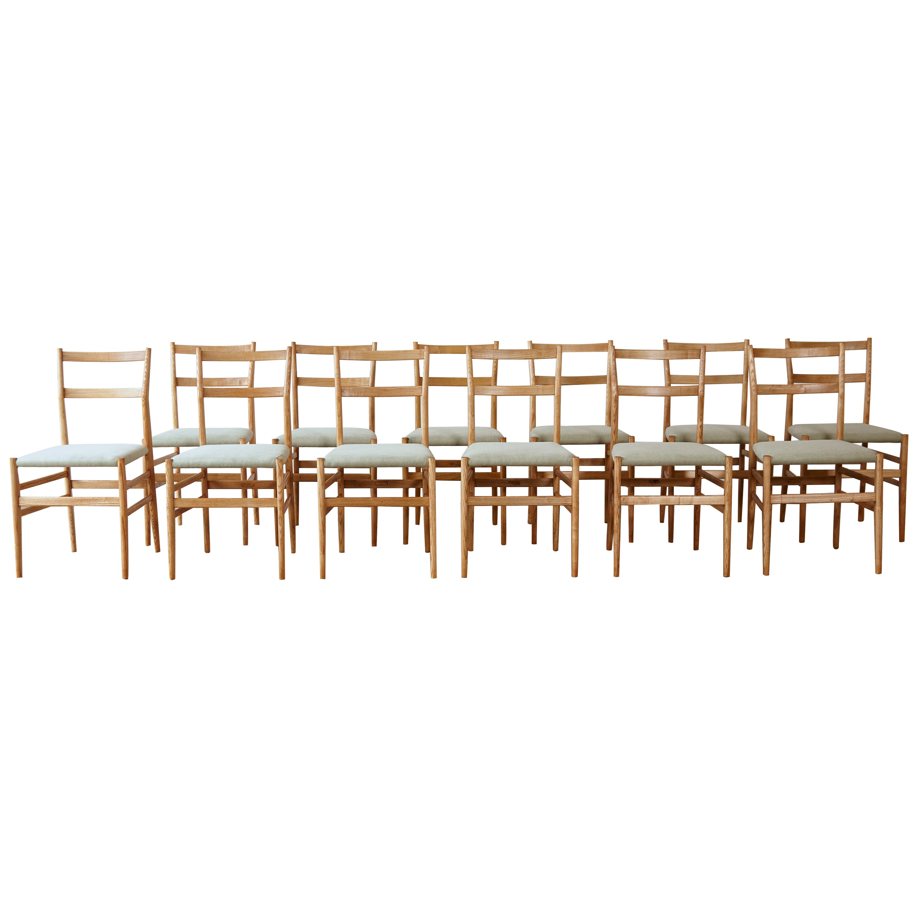 Set of 12 Gio Ponti Leggera Model 646 Dining Chairs for Cassina, Italy, 1950s