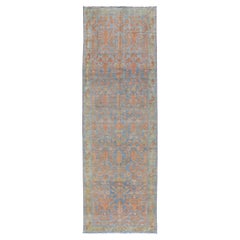 Antique Persian Long Malayer Runner with All over Geometric Design