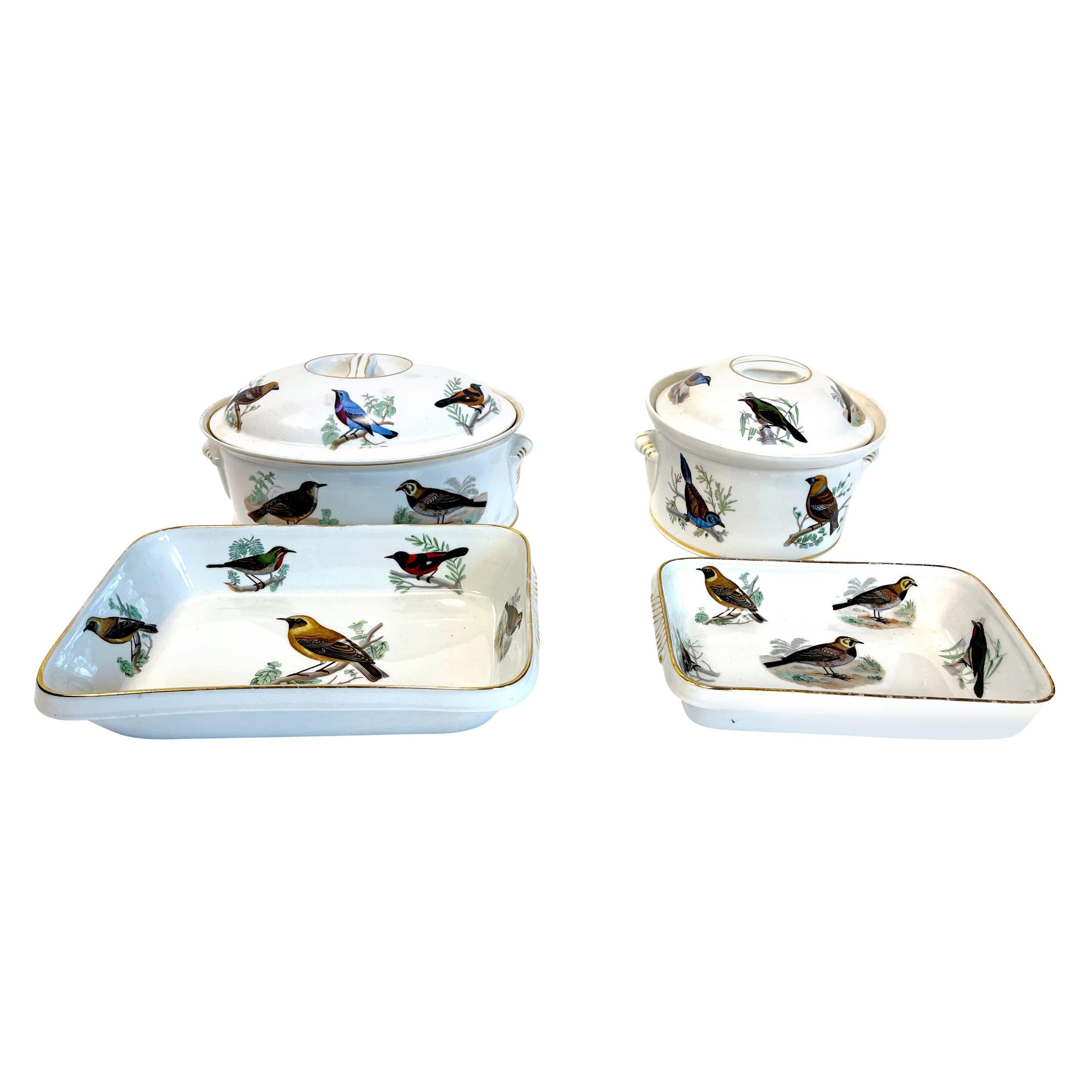 Le Faune Birds Lourioux Fire Proof French Porcelain Casseroles 