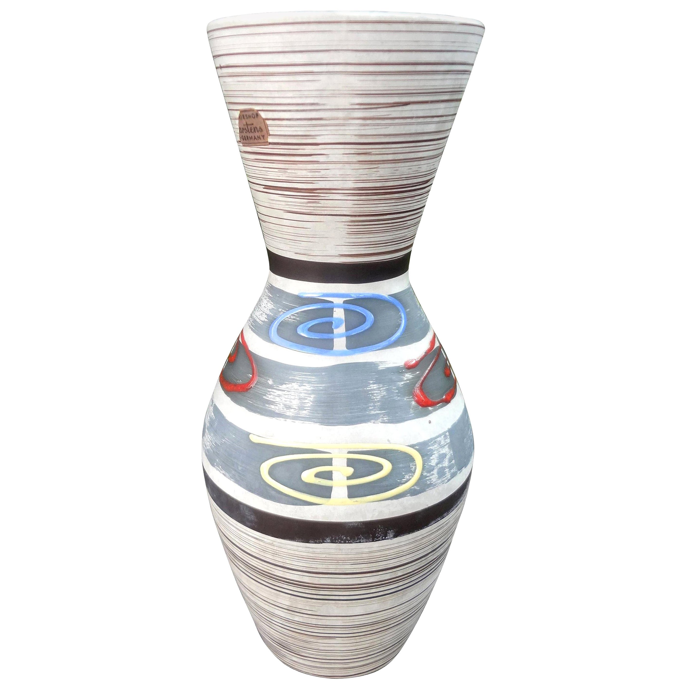 Midcentury West German Pottery Vase glasiert im Angebot