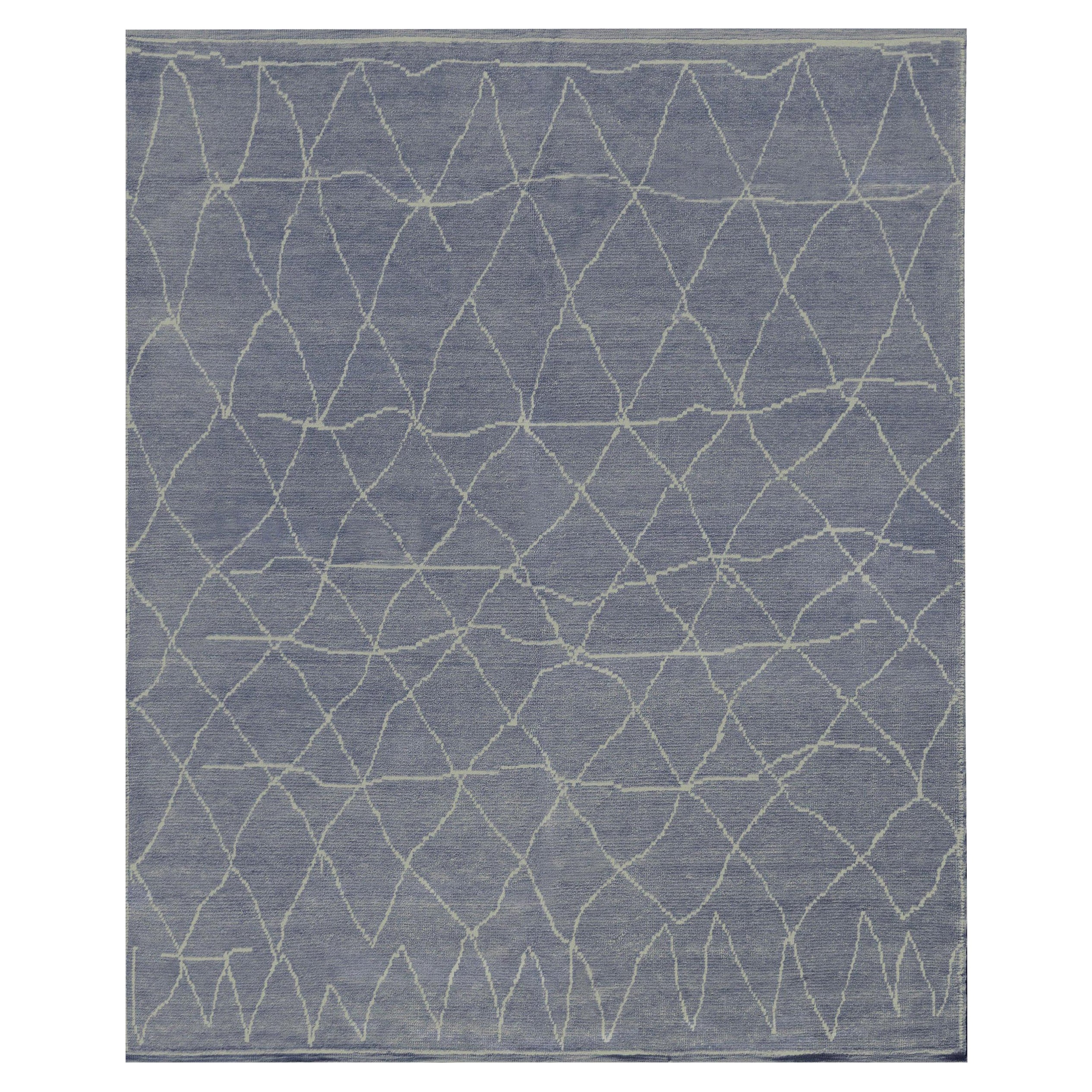 Contemporary Mansour Modern Hand-woven Wool Moroccan-Inspired Rug