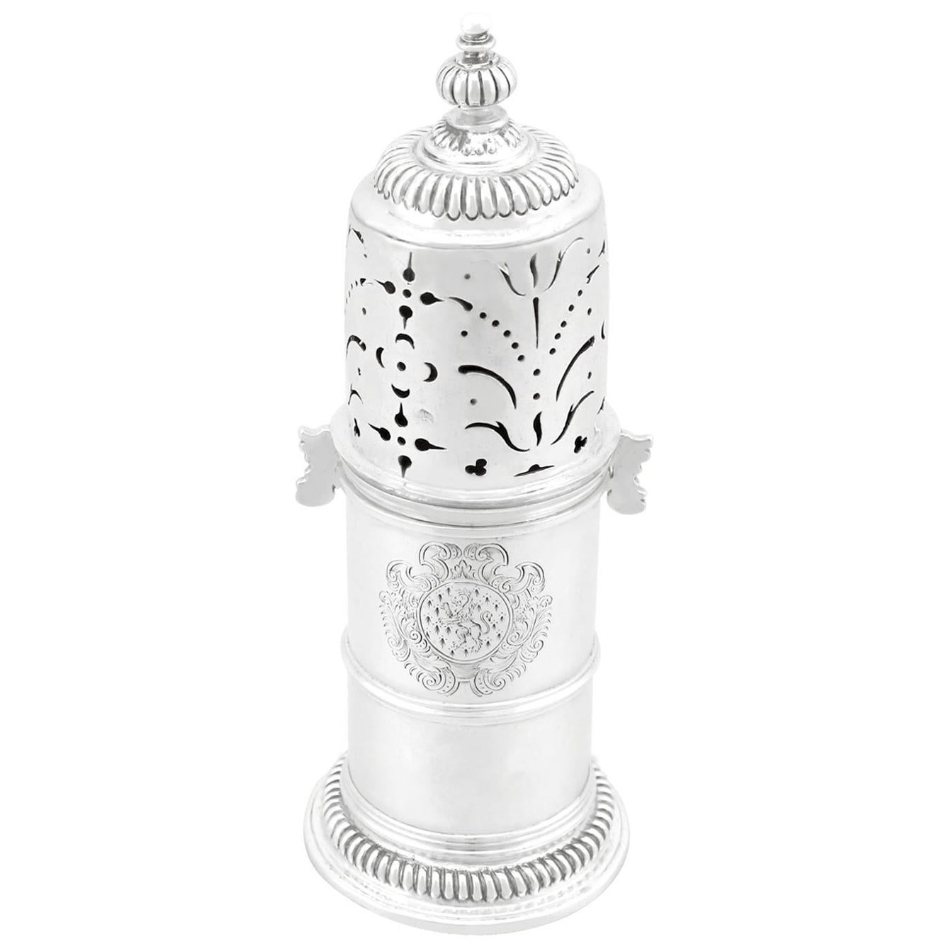 Antike antike William III Britannia Standard Silber Leuchtturm-Stil Guss im Angebot