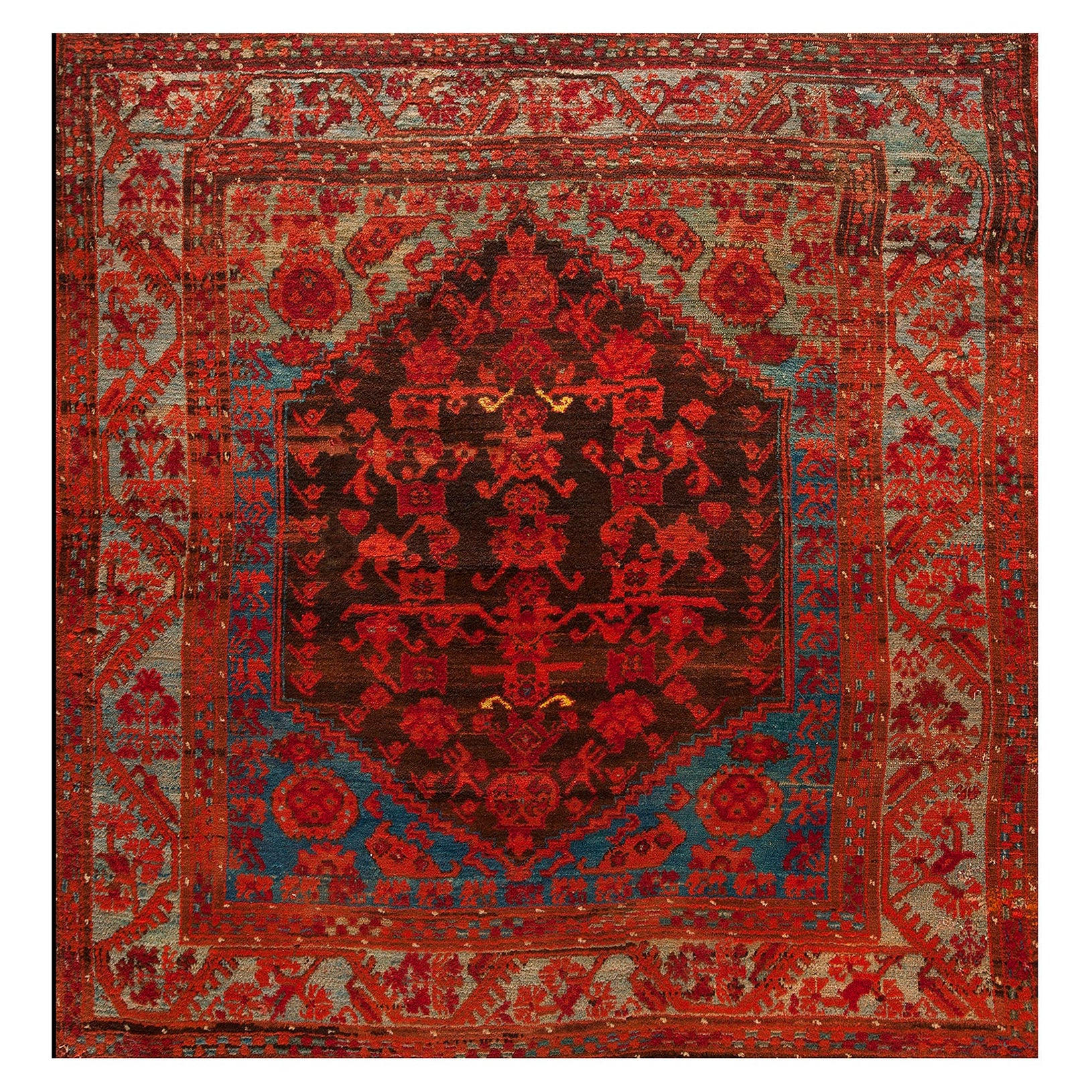 Türkischer Kula-Teppich aus der Mitte des 19. Jahrhunderts ( 4''6 x 5'' - 137 x 152)
