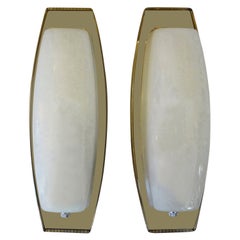 Paar italienische Glasleuchter im Fontana-Arte-Stil