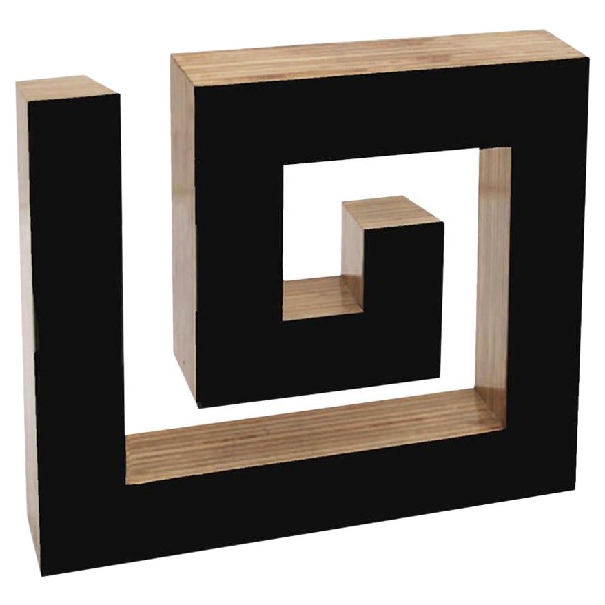 Contemporary Josecho López Llorens Geometric Black Lacquered Pine Wood Sculpture