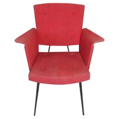Gio Ponti Style of a 1950s Mid-Century Modern Armchair with Original Upholstery
