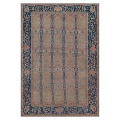 Traditional Handwoven Wool Persian Kashan Mohtasham Rug
