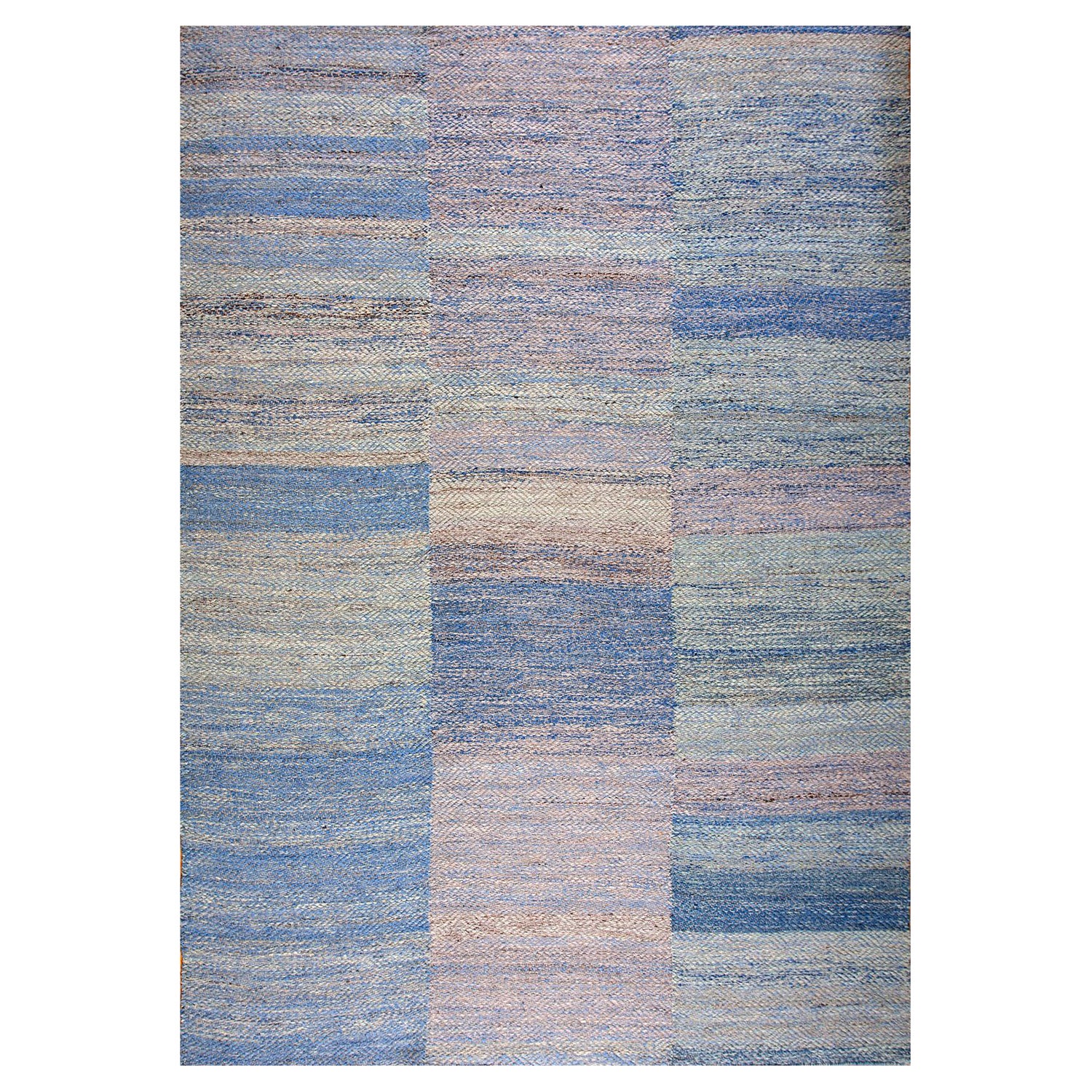 Contemporary Handwoven Wool Shaker Style Flat Weave Carpet 8' 11" X 12' 6" For Sale