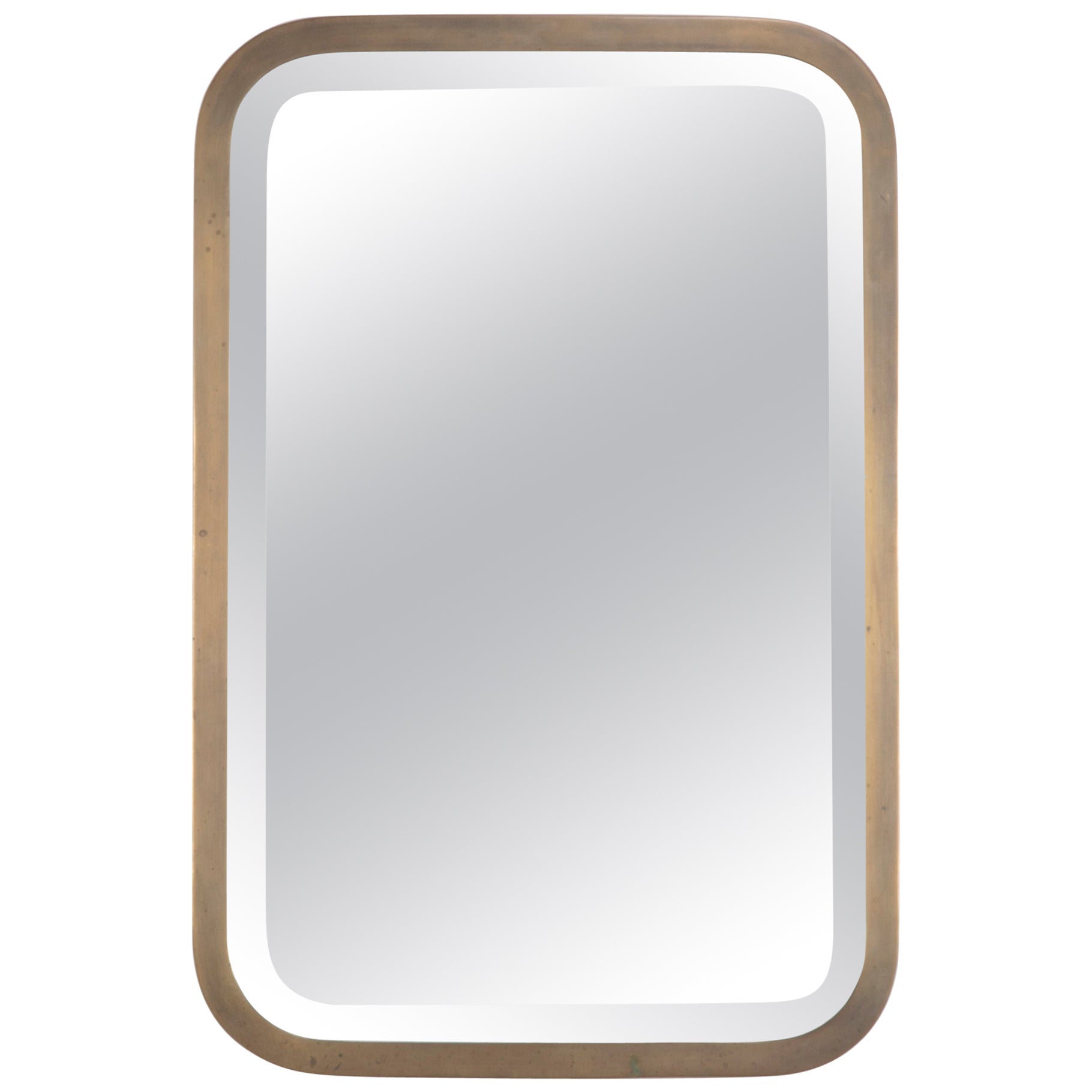 Midcentury Italian Arched Brass Mirror at 1stDibs