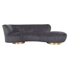 Vintage Brass "Serpentine" Sofa Attributed to Directional